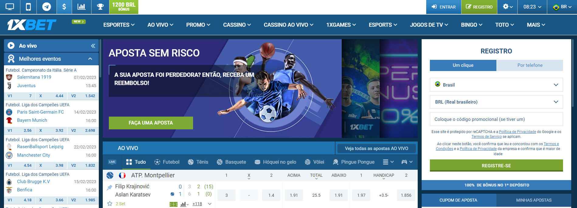 1xBet: apostas esportivas com Bitcoin em vários esportes